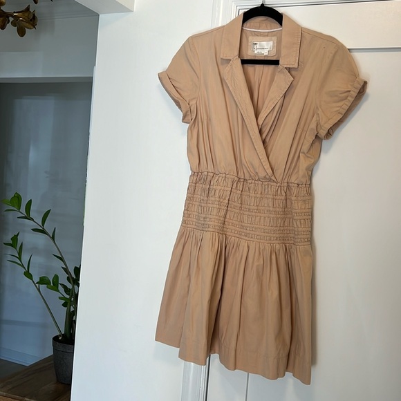 New Anthropology Smocked Surplice Mini Dress - Picture 4 of 5